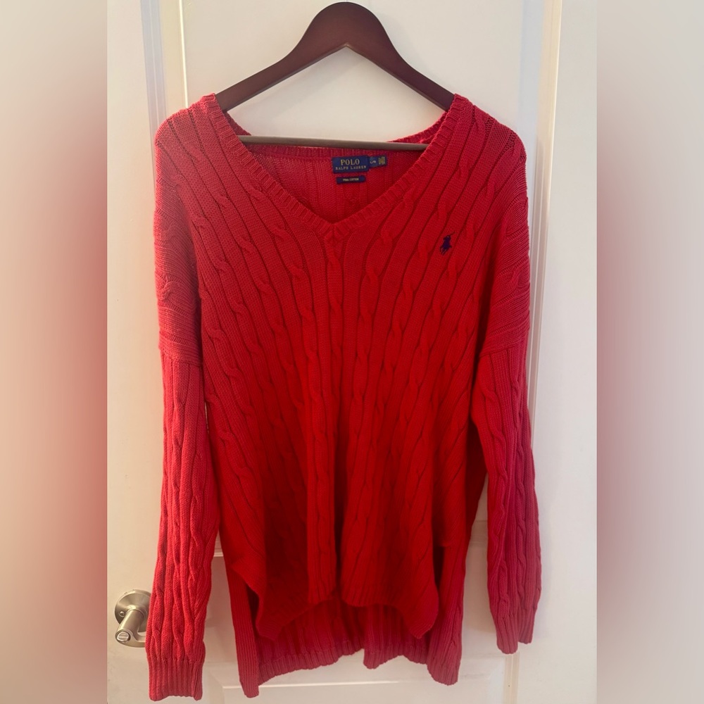 Ralph Lauren Polo Women's V-Neck Red Sweater